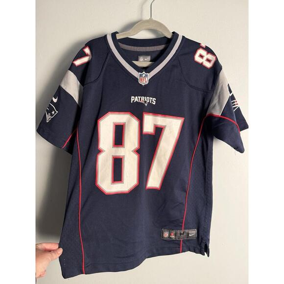 Vintage New England Patriots Jersey Rob Gronkowski #87 NFL Blue Nike Youth M - Picture 12 of 15